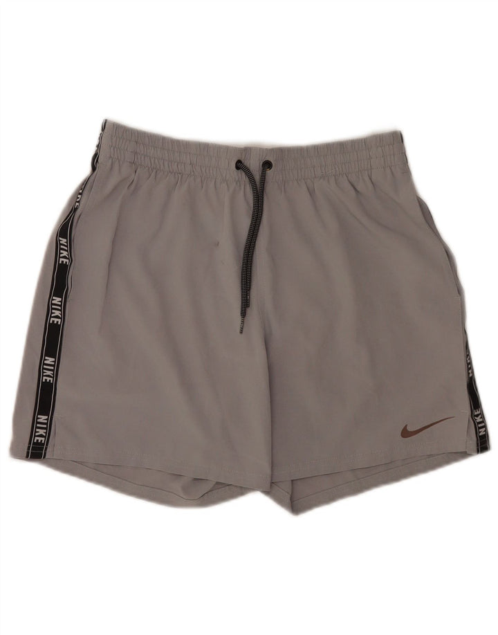 Nike Short de sport graphique pour homme en polyester color block gris moyen