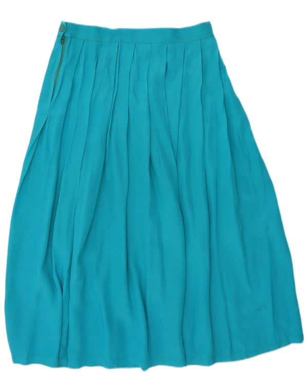 Stefanel Jupe plissée taille haute pour femme IT 46 Large W28 Turquoise Viscose