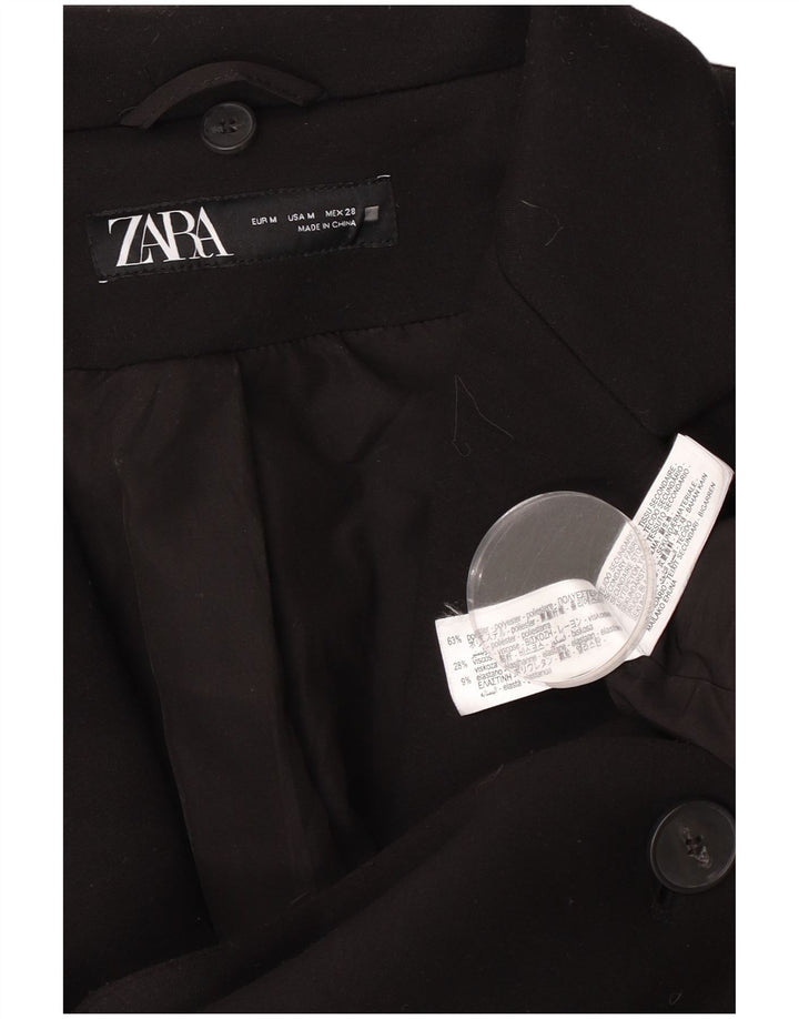 Zara Manteau Femme UK 14 Medium Noir Polyester