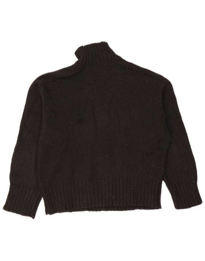 Zara Pull surdimensionné à col roulé pour femme UK 14 Noir moyen