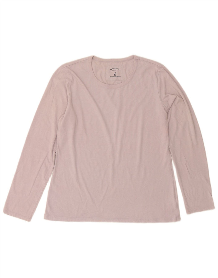 Nautica Haut à manches longues pour femme UK 44 Coton violet moyen