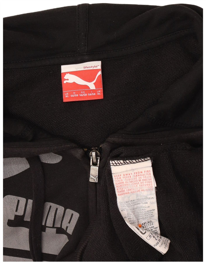 PUMA Sweat à capuche graphique zippé pour homme XL Noir Coton