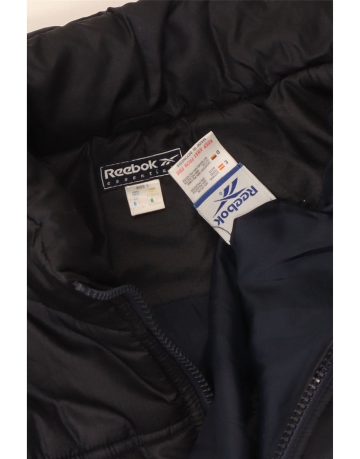 Reebok Veste rembourrée pour homme UK 40 Large Bleu marine Nylon