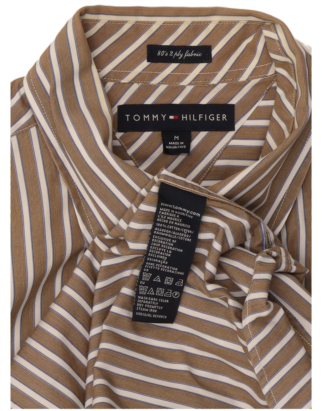 Tommy Hilfiger Chemise Homme Coton Rayé Beige Moyen