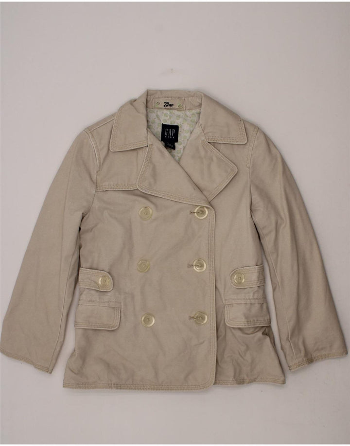GAP Girls Pea Coat 6-7 Years Off White Polyurethane Vintage Gap and Second-Hand Gap from Messina Hembry 