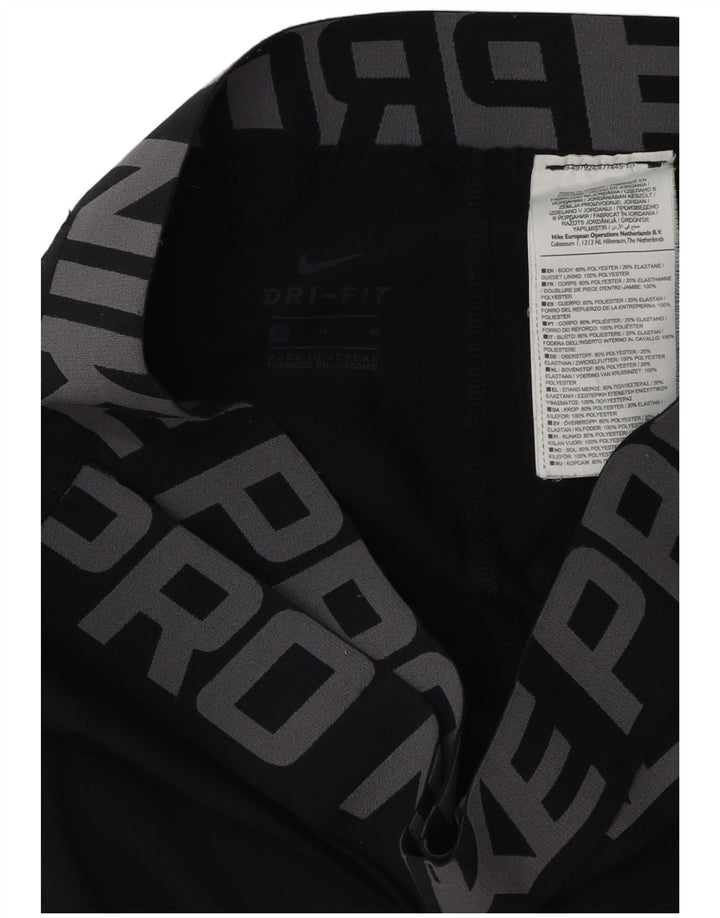 NIKE Legging graphique Dri Fit pour femme UK 12 Polyester noir moyen