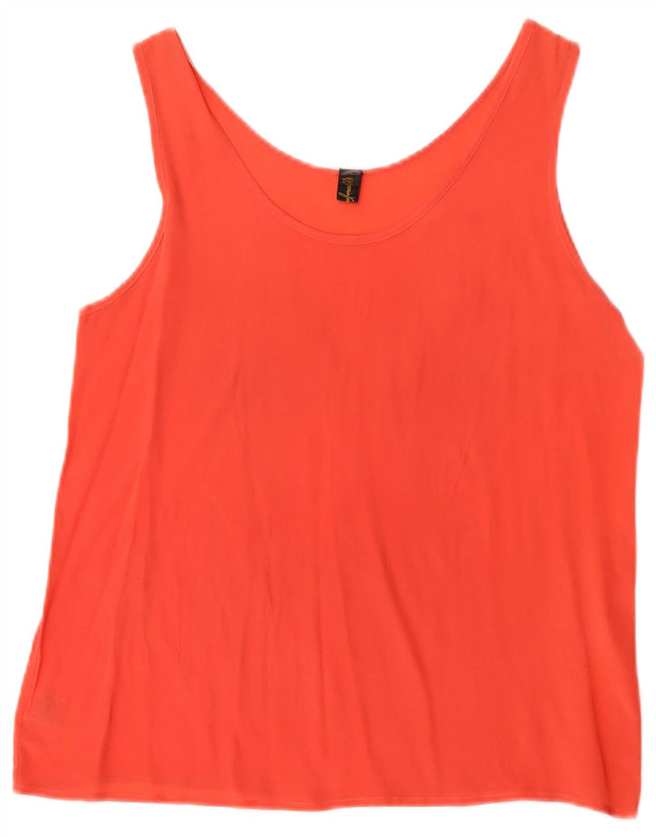 vintage Femme Blouse Sans Manches Top IT 40 Petit Rouge