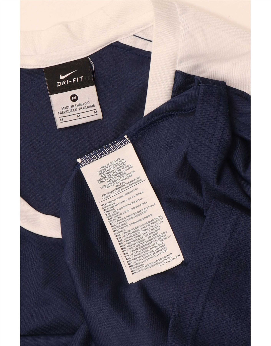 Nike Haut Dri Fit à manches longues pour homme en polyester color block bleu marine moyen