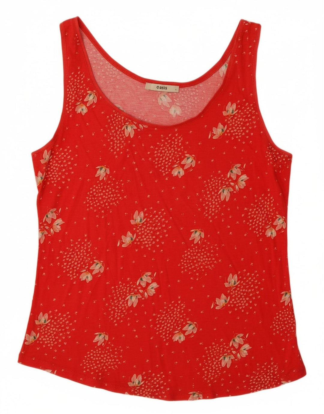 OASIS Débardeur Femme UK 14 Grande Viscose Florale Rouge