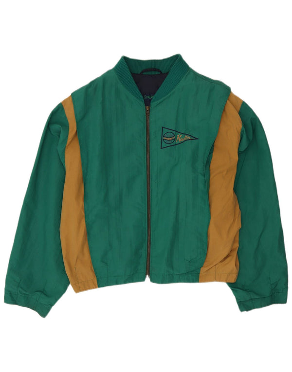 NEWTON Veste Bomber Homme UK 42 XL Coton Colorblock Vert