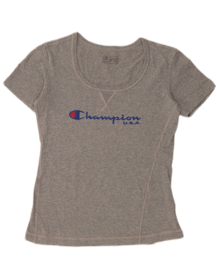 CHAMPION T-shirt graphique pour femme UK 12 Gris moyen