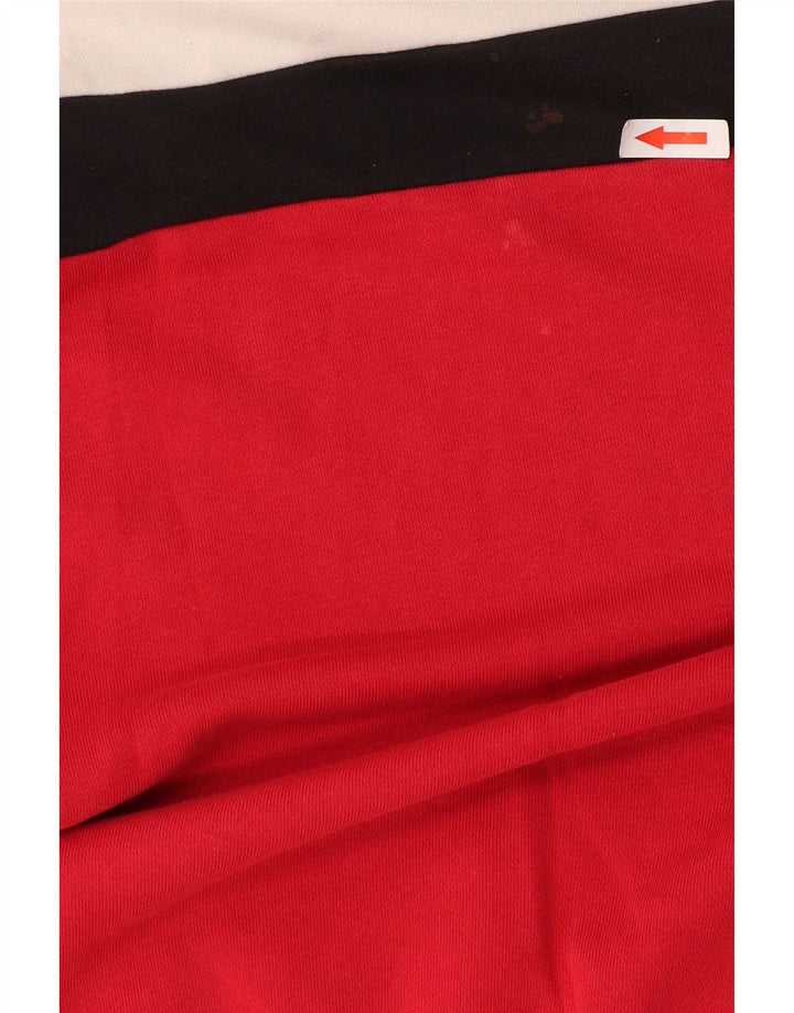 Fila Sweat-shirt graphique pour homme en coton color block Rouge Large
