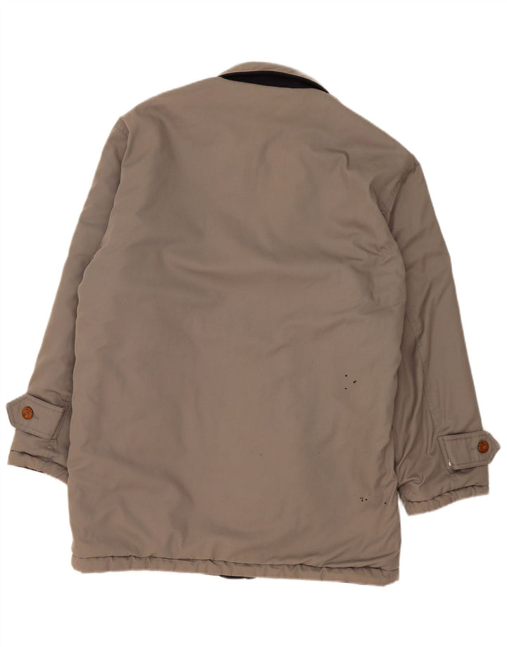 vintage Mens Réversible Coupe-Vent Manteau UK 38 Gris Moyen