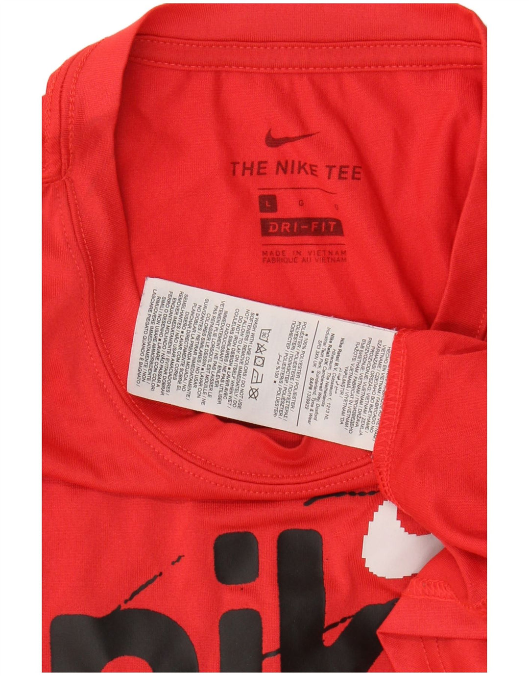 NIKE T-shirt graphique Dri Fit pour hommes, grand rouge, en polyester