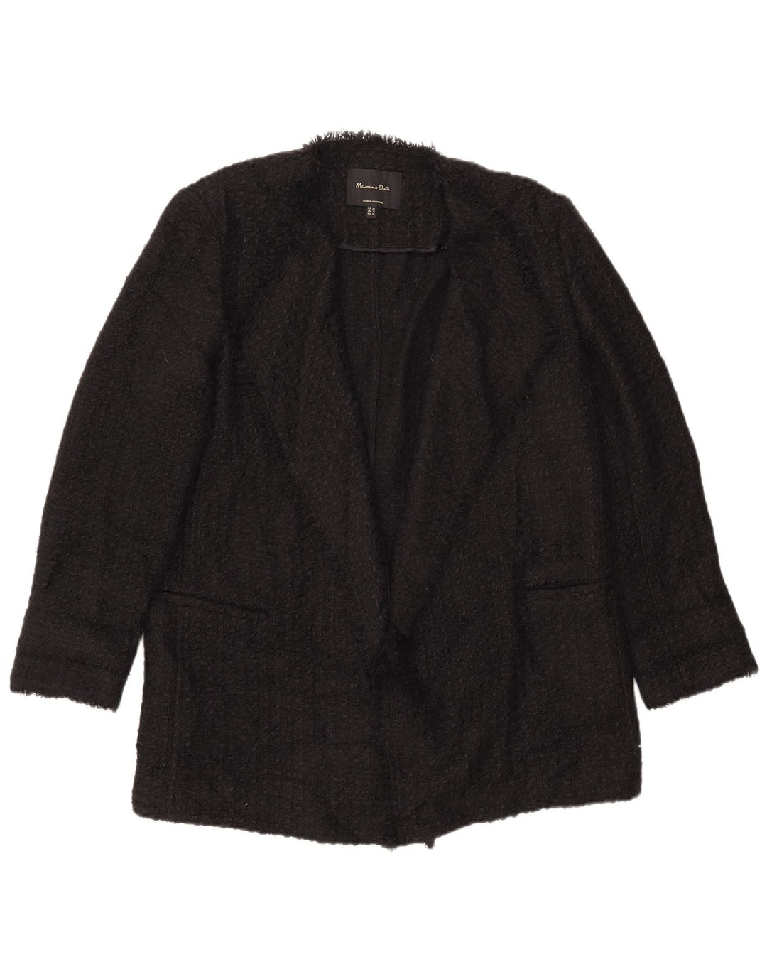 Massimo Dutti Veste Blazer Femme EU 42 Grand Acrylique Noir