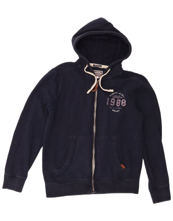 Fat Face Pull à Capuche Zippé Heritage Graphic Homme Bleu Marine Moyen Coton