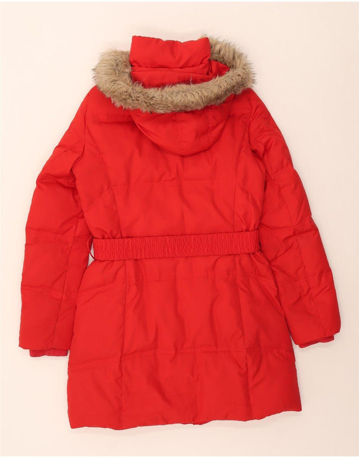 Esprit Manteau matelassé à capuche pour femme UK 10 Small Rouge Polyester