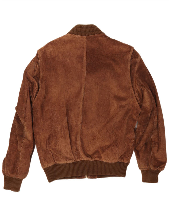VINTAGE Veste Bomber En Daim Homme IT 52 XL Marron