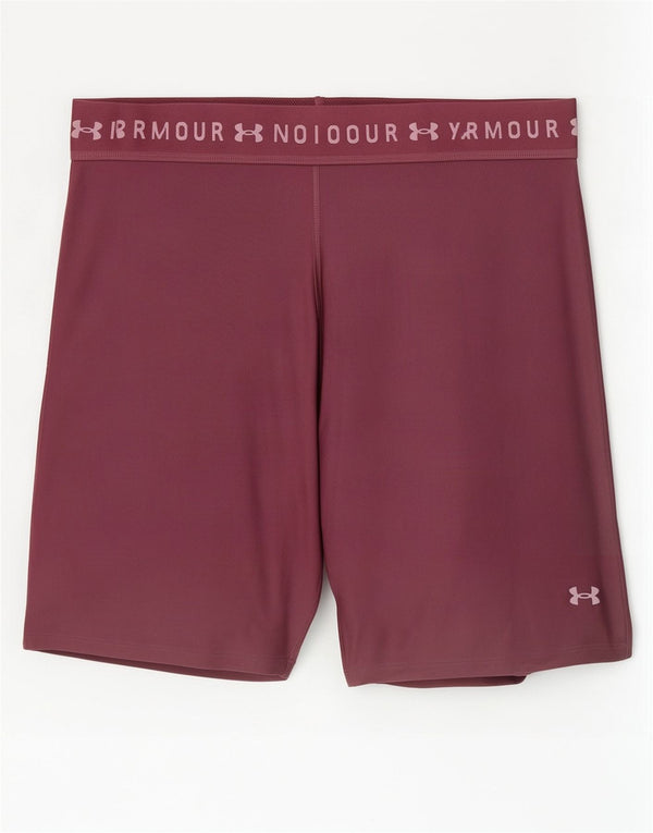 Under Armour Short de sport graphique pour femme UK 20 2XL Bordeaux Polyester