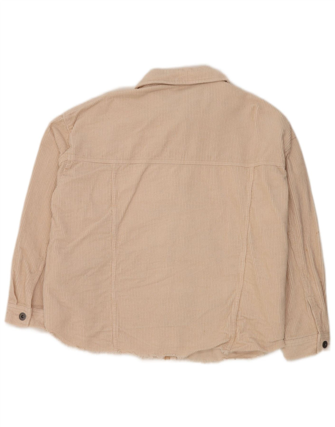 ZARA Chemise surdimensionnée en velours côtelé pour femme UK 14 Medium Off White Cotton