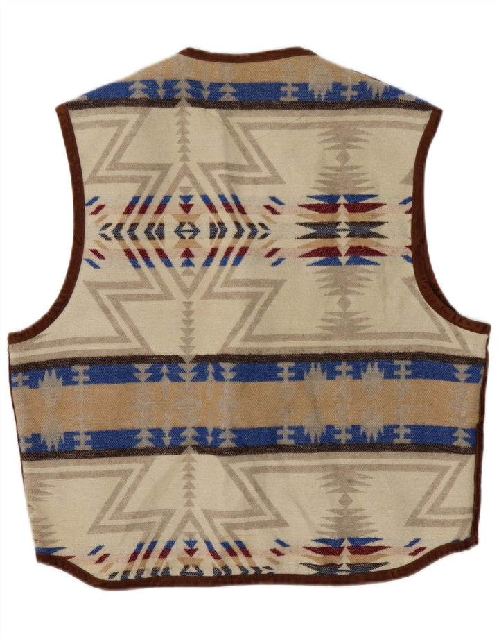 MULTIBLU Gilet Homme UK 40 Large Beige Fair Isle