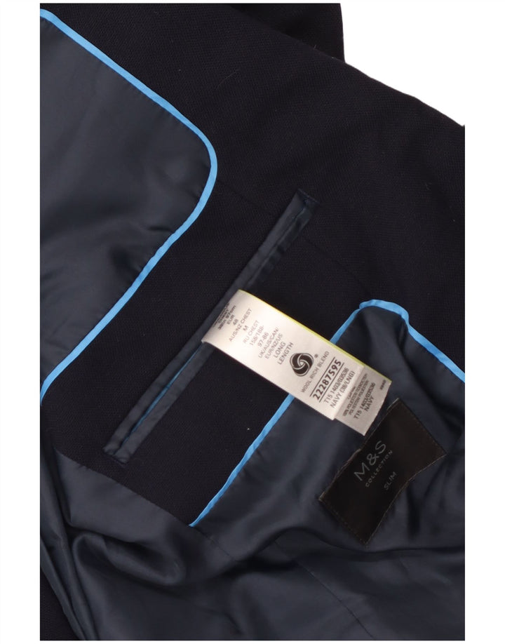 Marks & Spencer Veste blazer coupe slim à 2 boutons pour homme UK 38 Bleu marine moyen