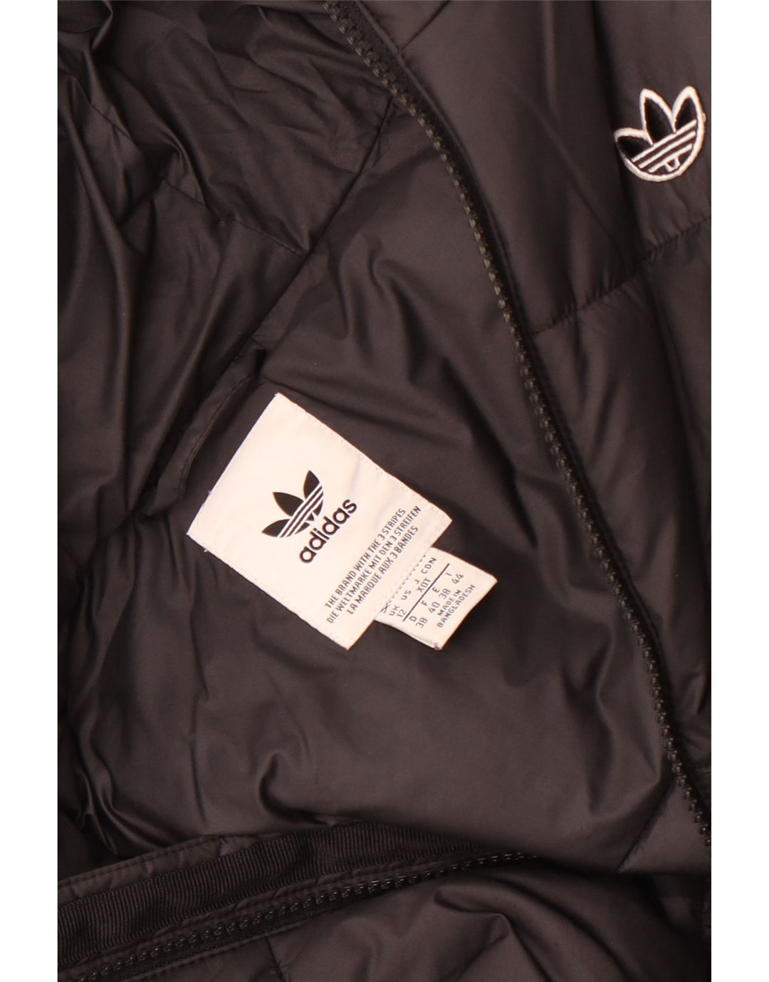 Adidas Veste matelassée à capuche pour femme UK 12 Medium Noir Polyester