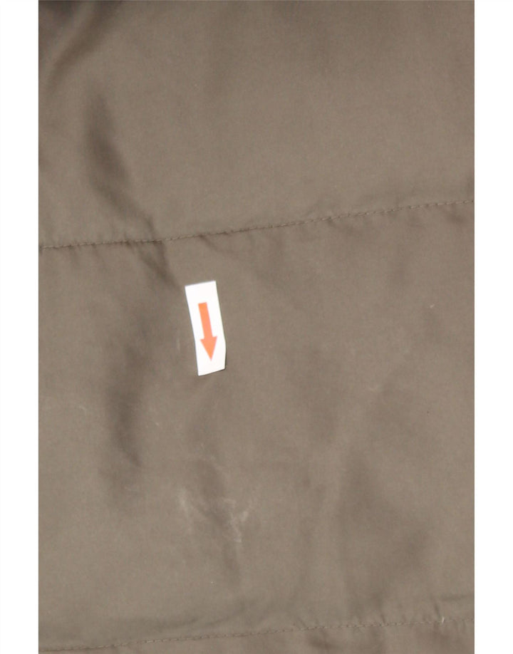 Michael Kors Manteau rembourré à capuche pour femme UK 14 Medium Kaki Polyester Hiver