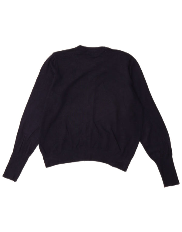 Marks & Spencer Pull Cardigan Femme UK 14 Large Bleu Marine Viscose