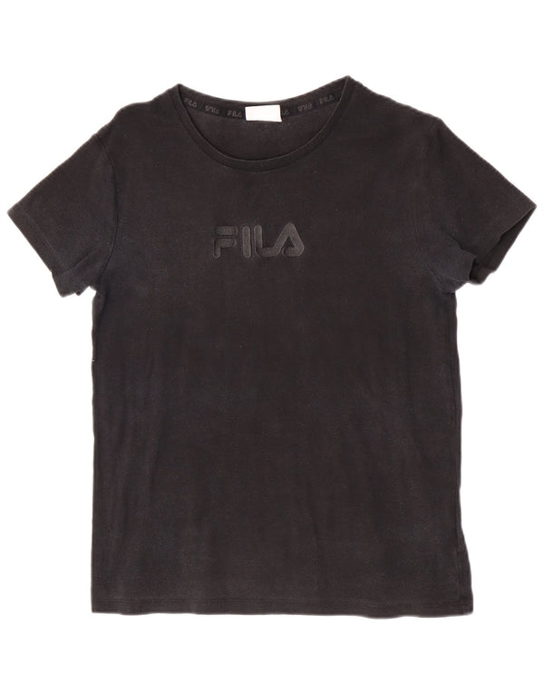 Fila T-Shirt Graphique Garçon 11-12 ans Noir Coton