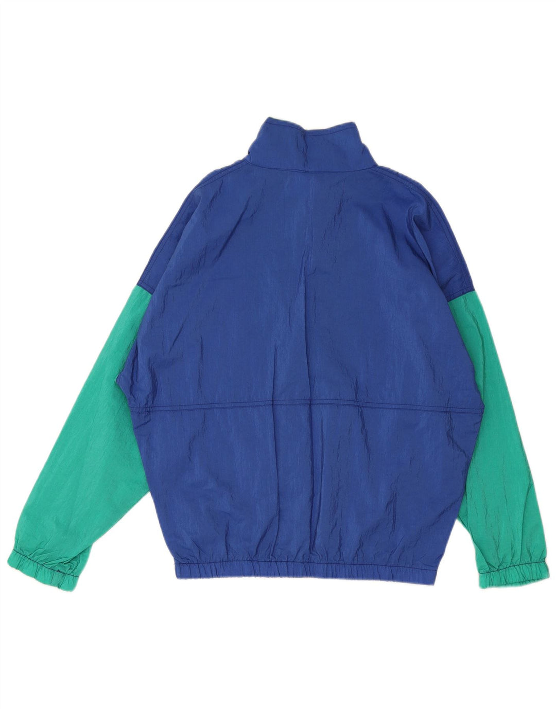 vintage Mens Pull Survêtement Top Veste XL Bleu Colorblock Polyamide