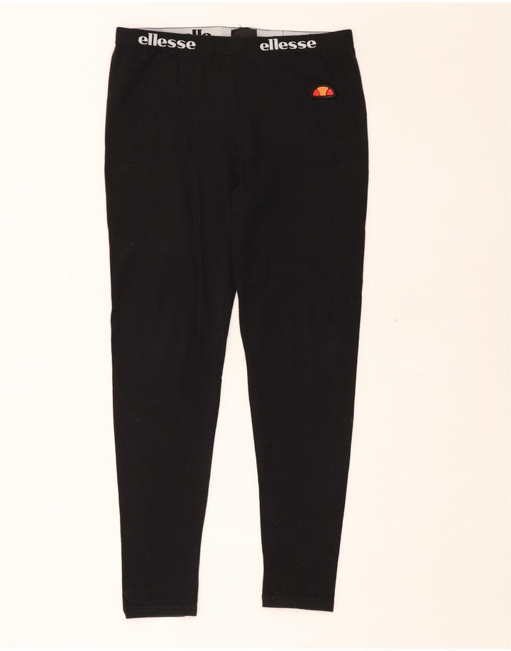 ELLESSE Leggings graphiques pour femmes UK 12 coton noir moyen