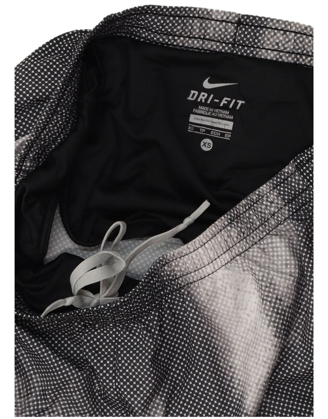 Nike Short de sport Dri Fit pour femme UK 4 XS Noir Polyester géométrique