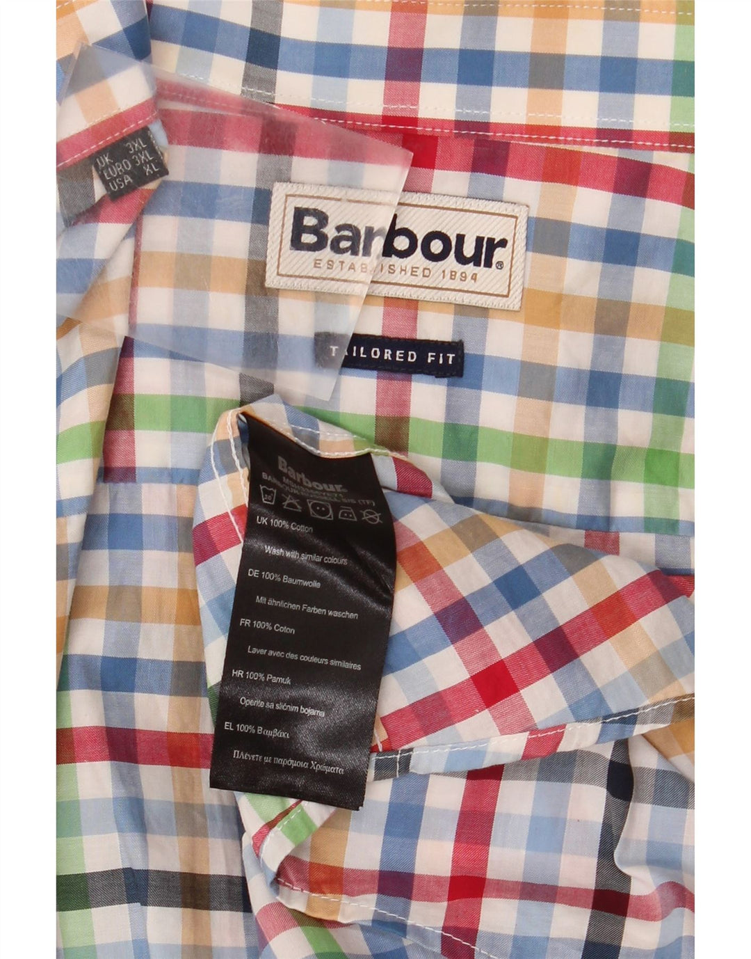 Barbour Chemise à manches courtes pour homme Coupe ajustée 3XL Vichy multicolore