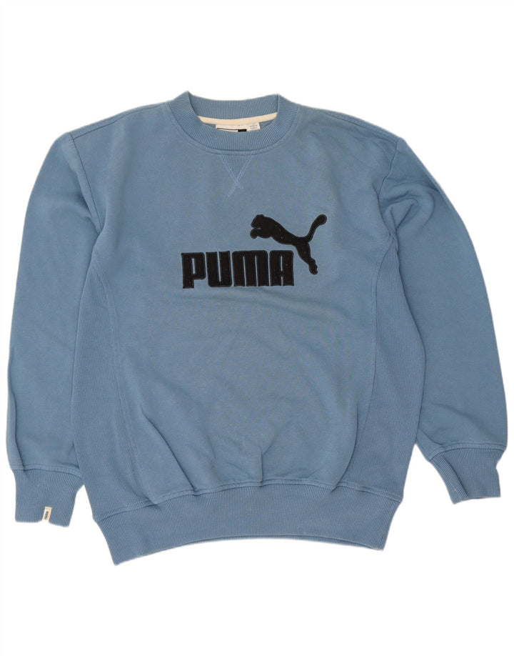 Puma Sweat-shirt graphique coupe ample pour homme en coton bleu Taille S