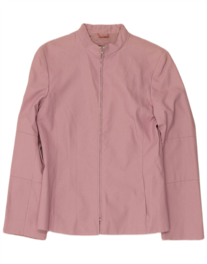 Marella Veste blazer zippée pour femme UK 10 Petit coton rose