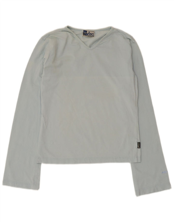 Asics Haut à manches longues pour femme UK 14 Large Bleu Coton