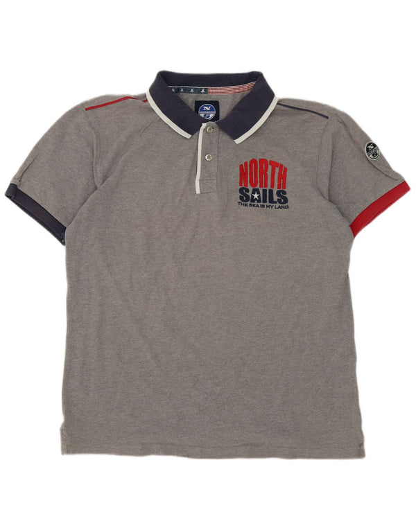 North Sails Polo Rugby Graphique Homme XL Gris Coton