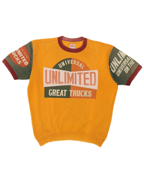 Unlimited Sweat-shirt à manches courtes pour homme Jaune moyen Colourblock
