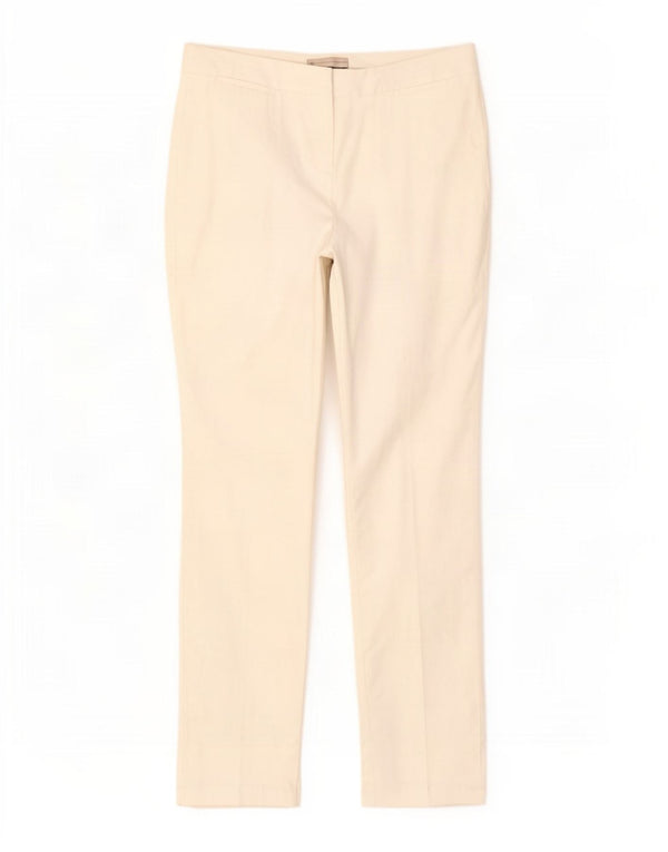 Marks & Spencer Womens High Waist Casual Trousers UK 14 Large W34 L32 White