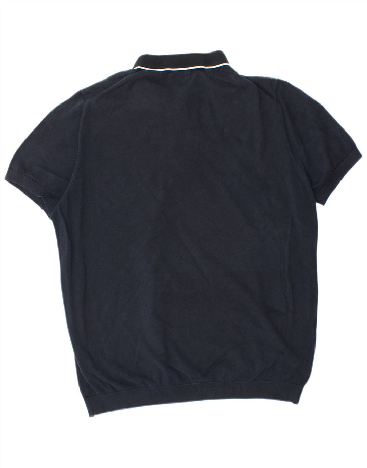 Massimo Dutti Polo Homme 2XL Bleu Marine Coton