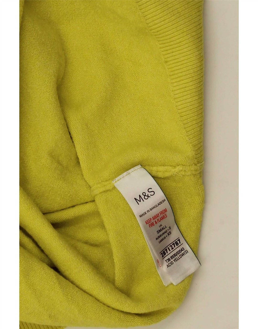 Marks & Spencer Pull col roulé pour femme UK 10 Petit Jaune