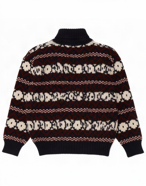 Vintage Pull col roulé pour homme Medium multicolore Fair Isle