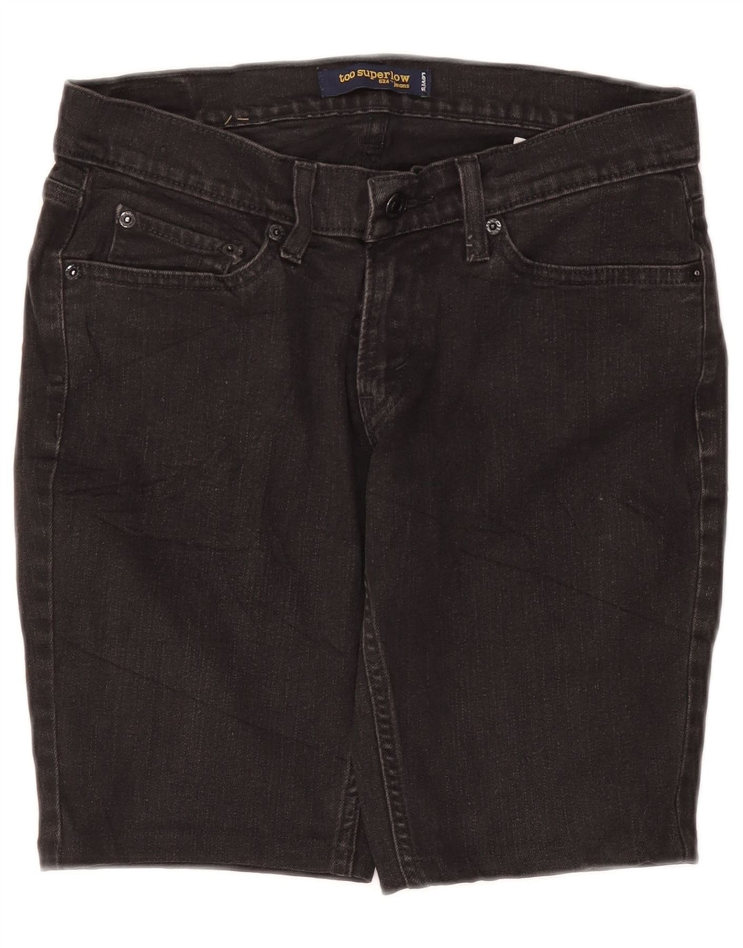 LEVI'S Short en jean super bas 524 pour femme US 7 Medium W30 Gris Coton