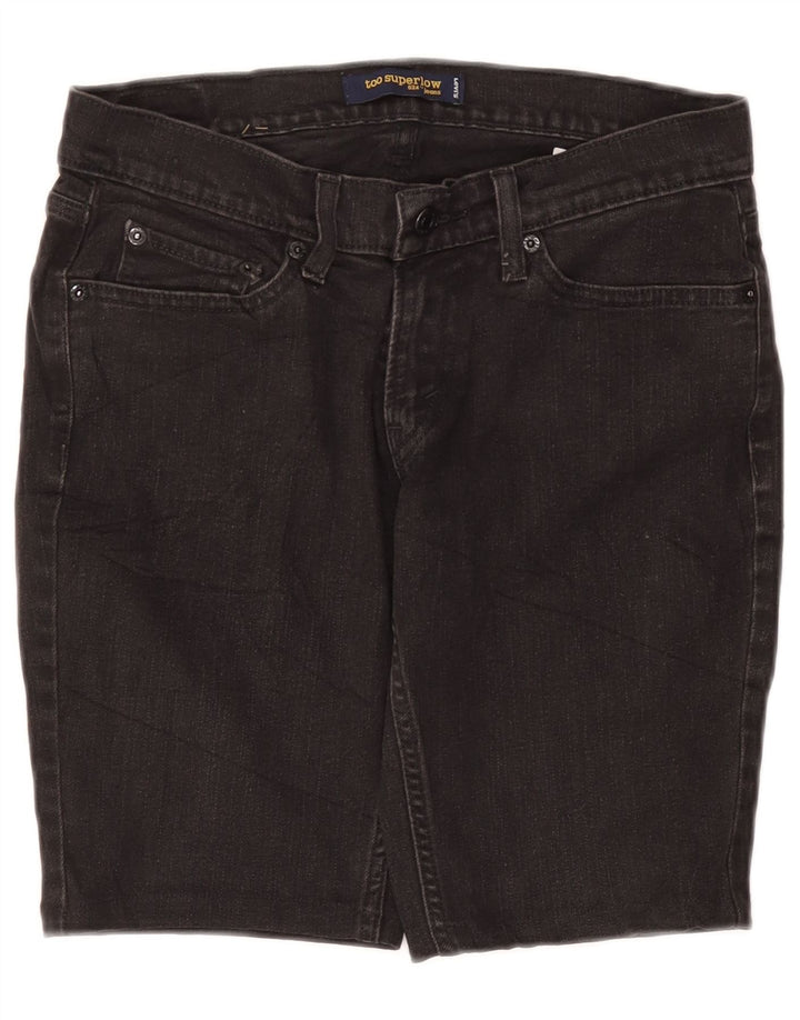 LEVI'S Short en jean super bas 524 pour femme US 7 Medium W30 Gris Coton