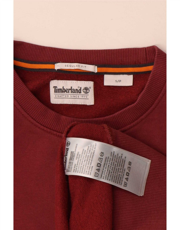 Timberland Mens Regular Fit Sweatshirt Jumper Small Red Cotton