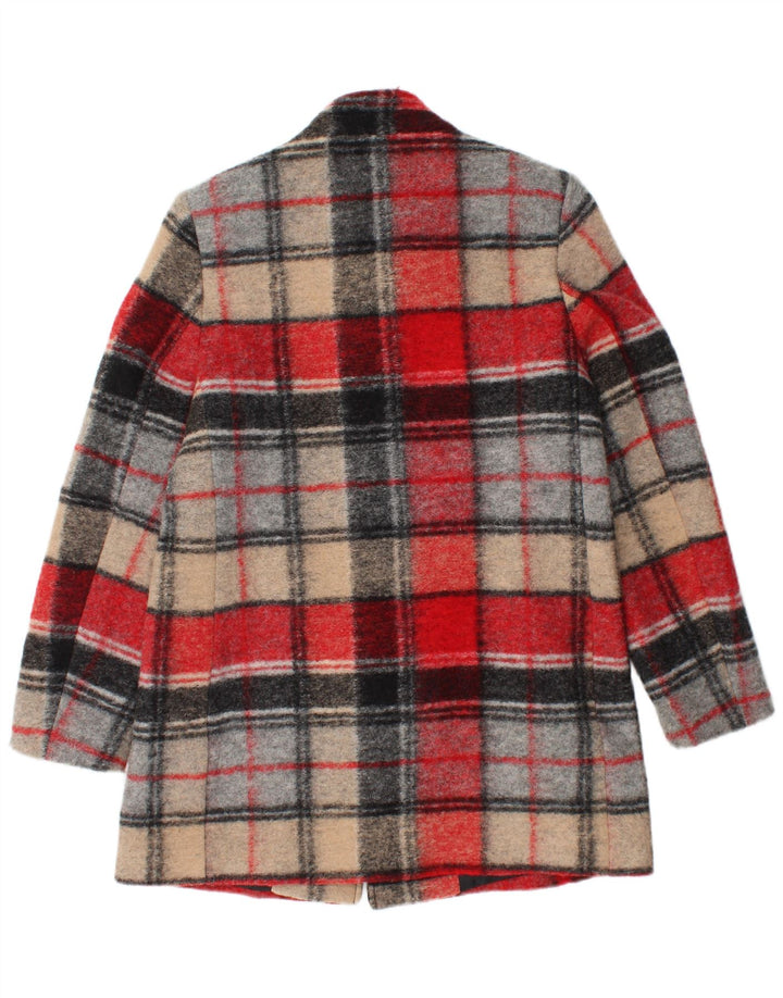 Eugen Klein Pardessus pour femme UK 10 Petite laine à carreaux multicolore