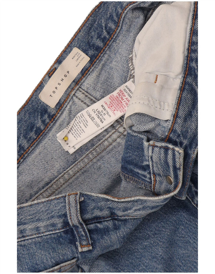 Topshop Jean droit femme W30 L32 bleu polyester