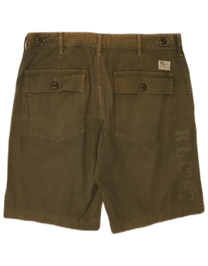 RALPH LAUREN Short Chino Graphique Homme W31 Coton Kaki Moyen