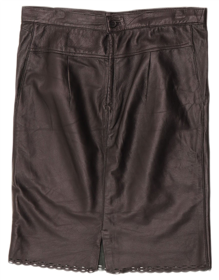 jupe en cuir femme vintage W31 Noir moyen
